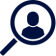 Pictogramme d'une loupe avec une silhouette.
